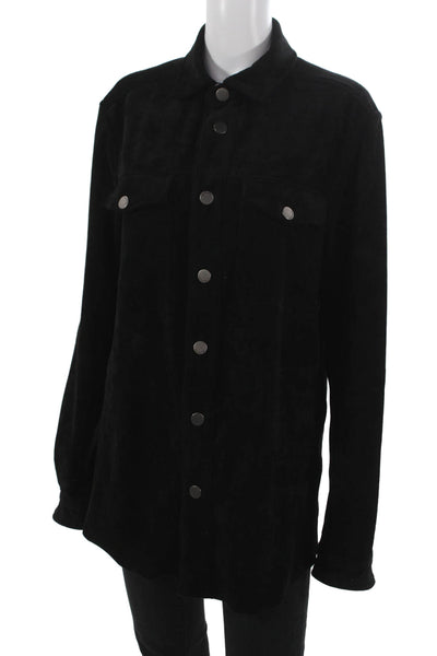 Blank NYC Unisex Adults Black Collared Basic Jacket Long Sleeve Size S