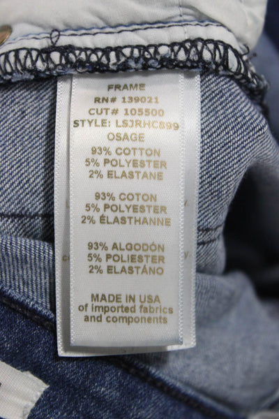Frame Women Skinny Jeans Blue Cotton Blend Low Rise Size 26