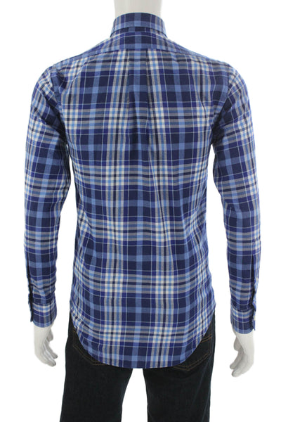 Vineyard Vines Mens Button Front Collared Plaid Tucker Shirt Blue Size XS