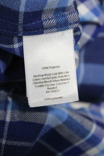 Vineyard Vines Mens Button Front Collared Plaid Tucker Shirt Blue Size XS