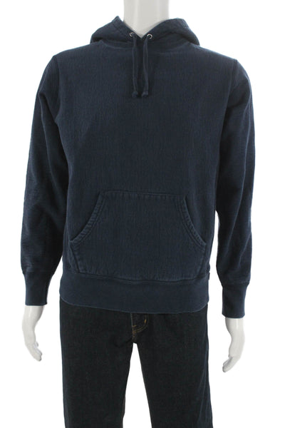 Supreme Unisex Adults Pullover Blue Cotton Round Neck Long Sleeve Size S