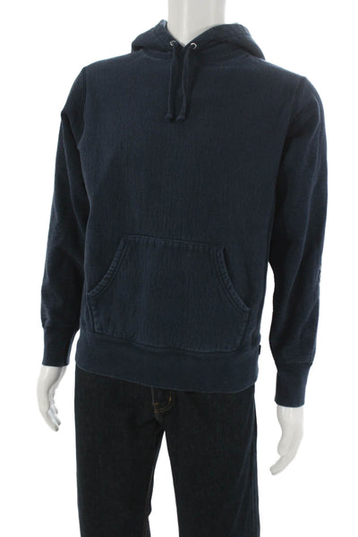 Supreme Unisex Adults Pullover Blue Cotton Round Neck Long Sleeve Size S