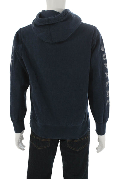 Supreme Unisex Adults Pullover Blue Cotton Round Neck Long Sleeve Size S