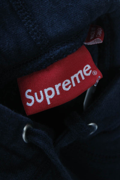 Supreme Unisex Adults Pullover Blue Cotton Round Neck Long Sleeve Size S