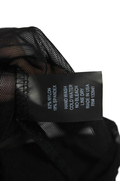 Amanda Uprichard Women Black Square Neck Mini Dress Half Sleeve Size M