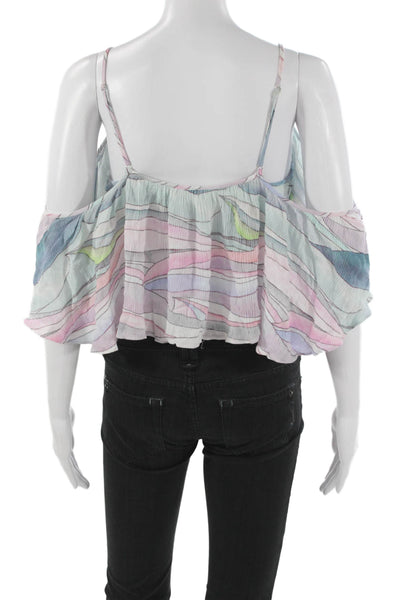 Mara Hoffman Women Off Shoulder Cropped Blouse Multicolor Viscose Size M