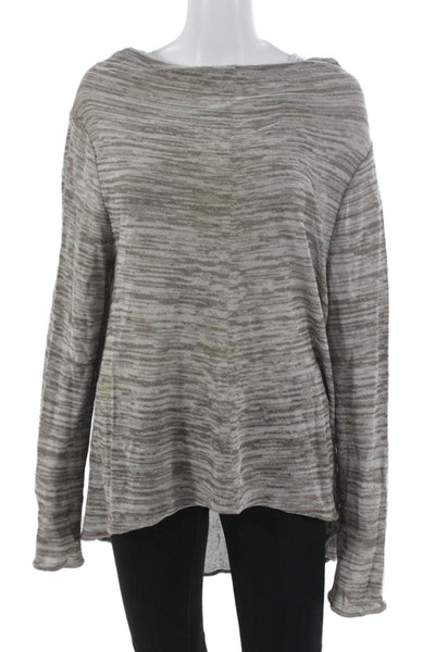 Oska Women Tunic Sweater Gray Striped Viscose Boatneck Size 3