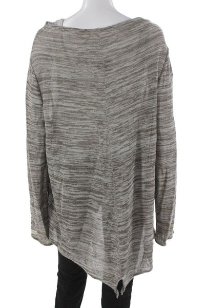 Oska Women Tunic Sweater Gray Striped Viscose Boatneck Size 3