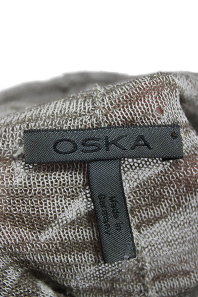 Oska Women Tunic Sweater Gray Striped Viscose Boatneck Size 3