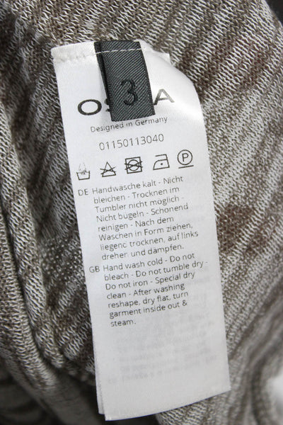 Oska Women Tunic Sweater Gray Striped Viscose Boatneck Size 3