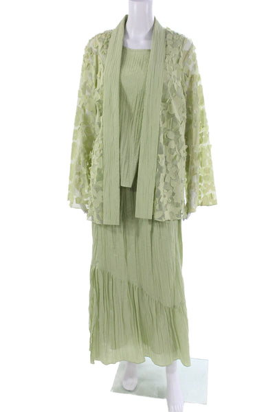 IC by Connie K Women Floral Pullover Set Green Long Sleeve Round Neck Size XL