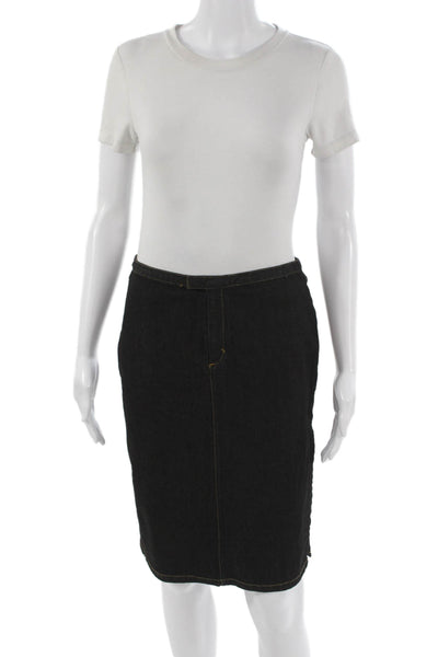 Ralph Lauren Sport Women Pencil Mini Skirt Black Cotton Size 2
