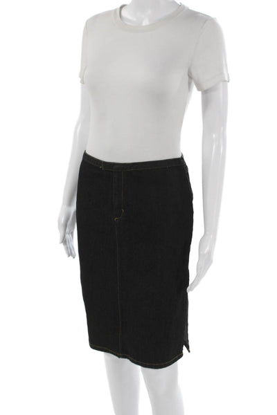 Ralph Lauren Sport Women Pencil Mini Skirt Black Cotton Size 2