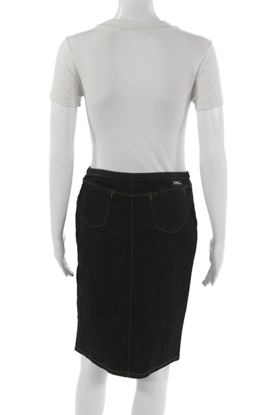 Ralph Lauren Sport Women Pencil Mini Skirt Black Cotton Size 2
