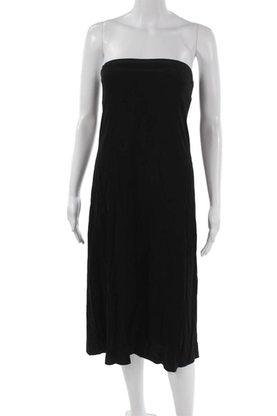 J Crew Women Sheath Dress Black Off Shoulder Sleeveless Rayon Size 4P