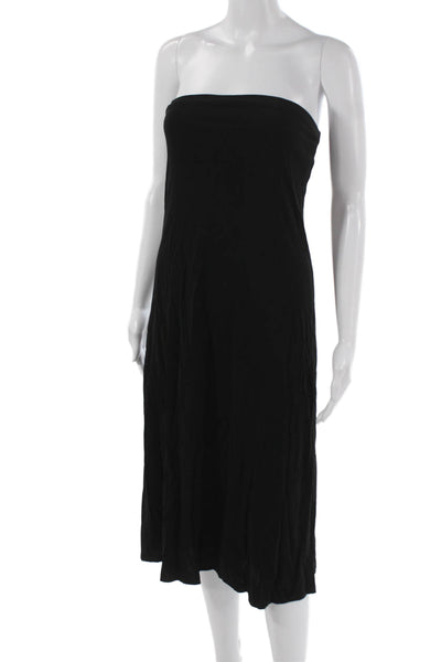 J Crew Women Sheath Dress Black Off Shoulder Sleeveless Rayon Size 4P
