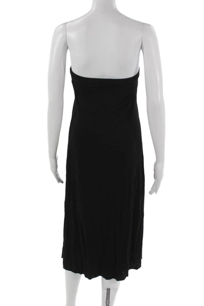 J Crew Women Sheath Dress Black Off Shoulder Sleeveless Rayon Size 4P