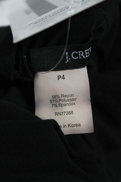 J Crew Women Sheath Dress Black Off Shoulder Sleeveless Rayon Size 4P