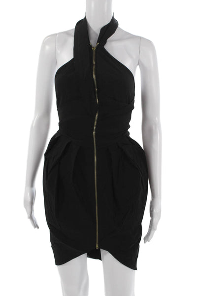 Preen By Thornton Bregazzi Womens Mini Black Halter Sleeveless Dress Size S