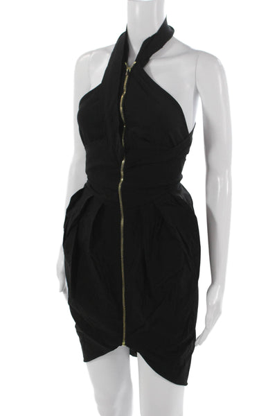 Preen By Thornton Bregazzi Womens Mini Black Halter Sleeveless Dress Size S