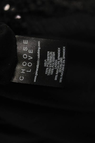 Generation Love Womens Basic Black Crewneck Polyester Tee Size XS