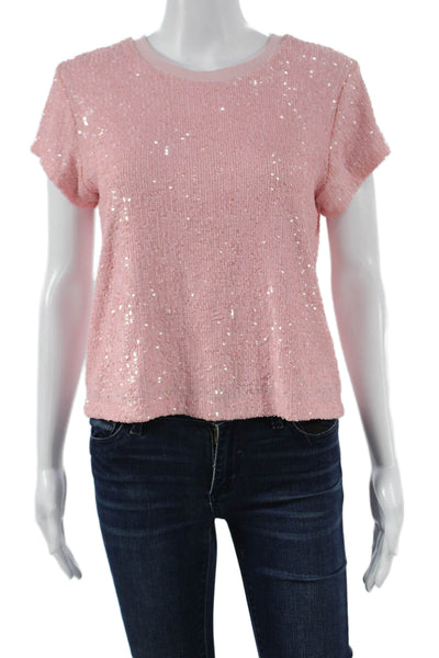 Generation Love Women Pink Basic Crew Neck Short Sleeve T-Shirt Size XS