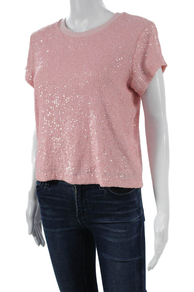 Generation Love Women Pink Basic Crew Neck Short Sleeve T-Shirt Size XS