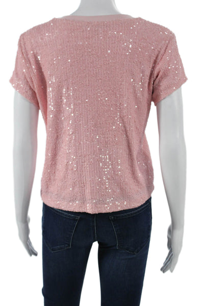 Generation Love Women Pink Basic Crew Neck Short Sleeve T-Shirt Size XS