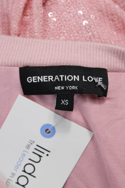 Generation Love Women Pink Basic Crew Neck Short Sleeve T-Shirt Size XS