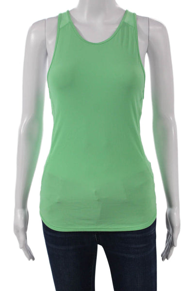 Lululemon Women Green Basic Tank Round Neck Sleeveless Nylon Size 2