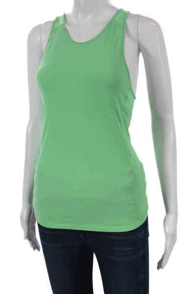 Lululemon Women Green Basic Tank Round Neck Sleeveless Nylon Size 2