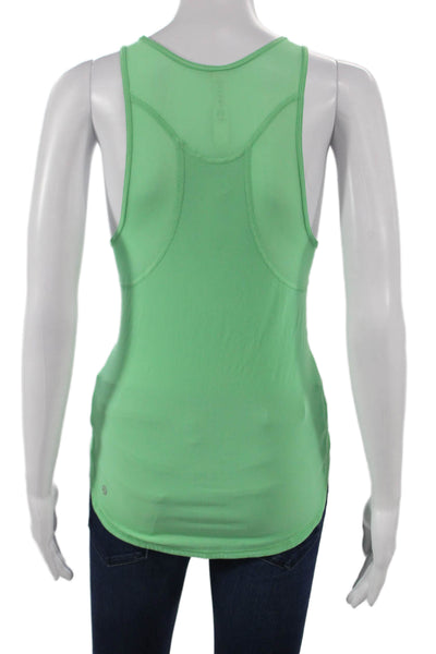 Lululemon Women Green Basic Tank Round Neck Sleeveless Nylon Size 2