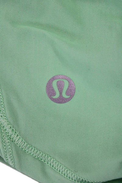 Lululemon Women Green Basic Tank Round Neck Sleeveless Nylon Size 2