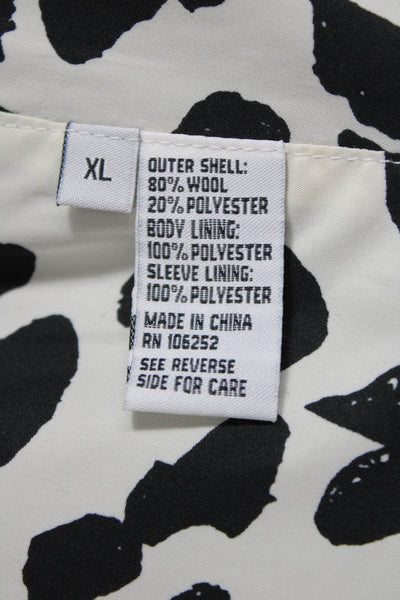 Jane Post Womens Black Wool Rain Coat Long Sleeve Button Size XL