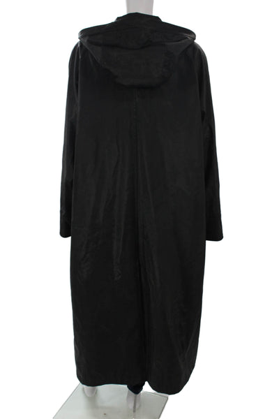 Pamela McCoy Collection Womens Rain Coat Black Snap Long Sleeve Size 1X