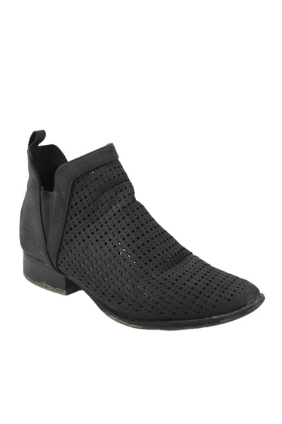 Restricted Womens Laser Cut Detail Ankle Boots Shoes Black Size 7.5