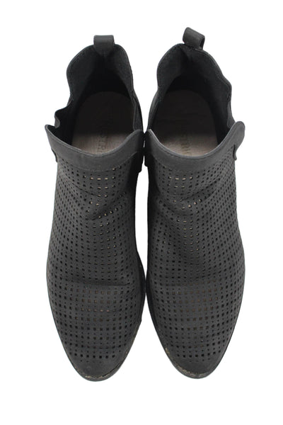Restricted Womens Laser Cut Detail Ankle Boots Shoes Black Size 7.5