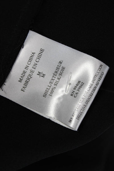 Theory Women Silk Tunic Blouse Sleeveless Round Neck Black Size M