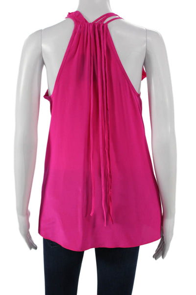 Nanette Lepore Women Basic Silk Halter Tank Sleeveless Pink Pullover Size 6