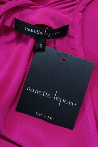 Nanette Lepore Women Basic Silk Halter Tank Sleeveless Pink Pullover Size 6