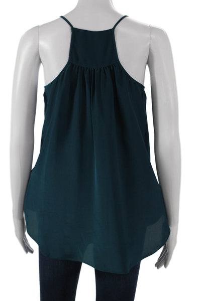 Rebecca Taylor Women Camisole Green Silk Scoop Neck Sleeveless Size 6