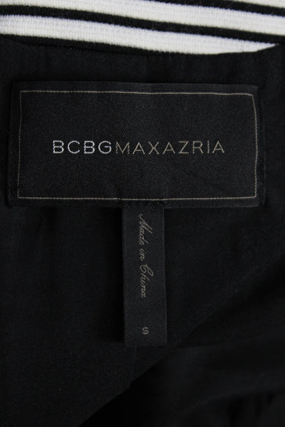 BCBG Max Azria Womens Striped White Basic Jacket Long Sleeve Button Size S