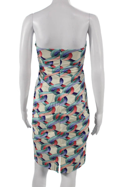 Nicole Miller Womens Sheath Dress Multicolor Sweetheart Cotton Size 6