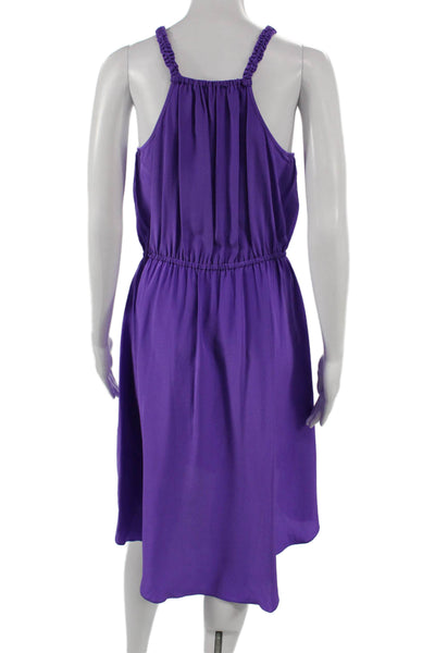 Rebecca Taylor Womens Silk Halter Sundress Purple Midcalf Sleeveless Size 6