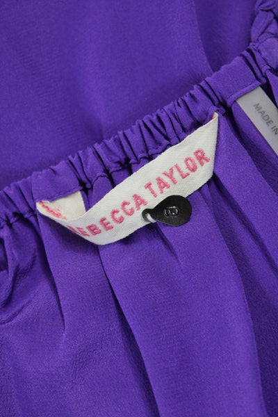 Rebecca Taylor Womens Silk Halter Sundress Purple Midcalf Sleeveless Size 6