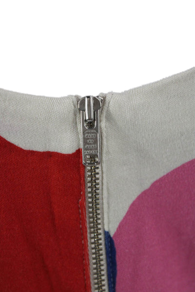 Marc By Marc Jacobs Womens Silk Sheath Dress Multi Boatneck Short Sleeve Size S