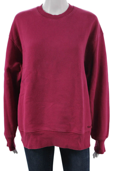 TNA Womens Pullover Red Cotton Crew Neck Long Sleeve Solid Size S