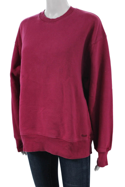 TNA Womens Pullover Red Cotton Crew Neck Long Sleeve Solid Size S