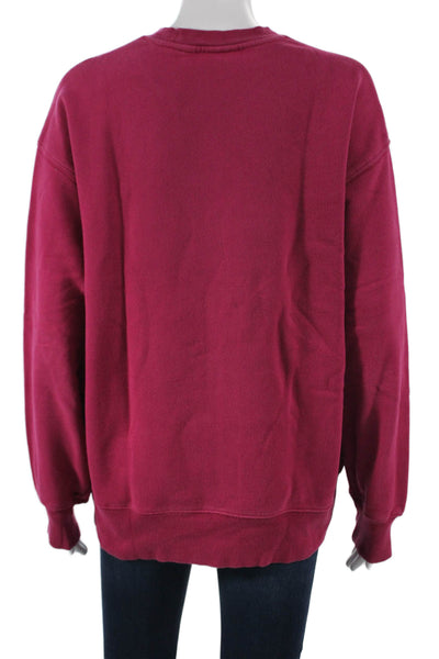 TNA Womens Pullover Red Cotton Crew Neck Long Sleeve Solid Size S