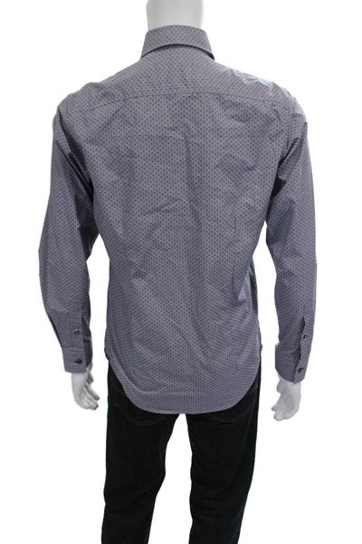 Robert Graham Mens Cotton Spotted Button Down Shirt Blue Size S